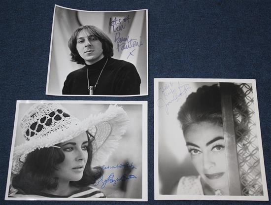 Collection of various signed photographs and autographs,